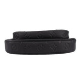 LOUIS VUITTON black embossed leather base with padded top edge