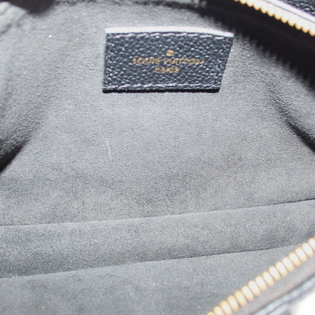 LOUIS VUITTON black fabric lining with Louis Vuitton label and interior seams