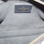 LOUIS VUITTON black fabric lining with Louis Vuitton label and interior seams