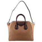 GIVENCHY Antigona medium leather tote bag with top handles and shoulder straps, brown