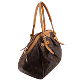 LOUIS VUITTON Tivoli GM monogram tote bag with side zip pocket and shoulder strap
