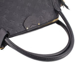 Louis Vuitton Marais MM handle bag, black textured leather with stud and strap
