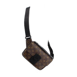Louis Vuitton monogram sling belt bag with lock, leather trim