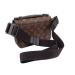 Monogram sling belt bag with adjustable crossbody strap and black buckle hardware
