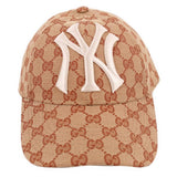GUCCI Yankees tan baseball cap with embroidered Yankees logo on front