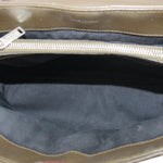 YSL puffer shoulder bag interior with zipper opening and dark lining