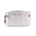 Gucci silver mini top-handle crossbody bag with top zipper and rounded back