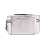 Gucci silver mini top-handle crossbody bag with top zipper and rounded back