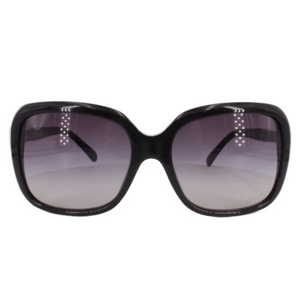 CHANEL oversized square CC sunglasses in black, dark tinted lenses