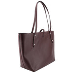 Coach market tote bag in burgundy leather with structured sides and top handles