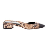 VERONICA BEARD SNAKE HEELS TAN/BLACK 9.5 US