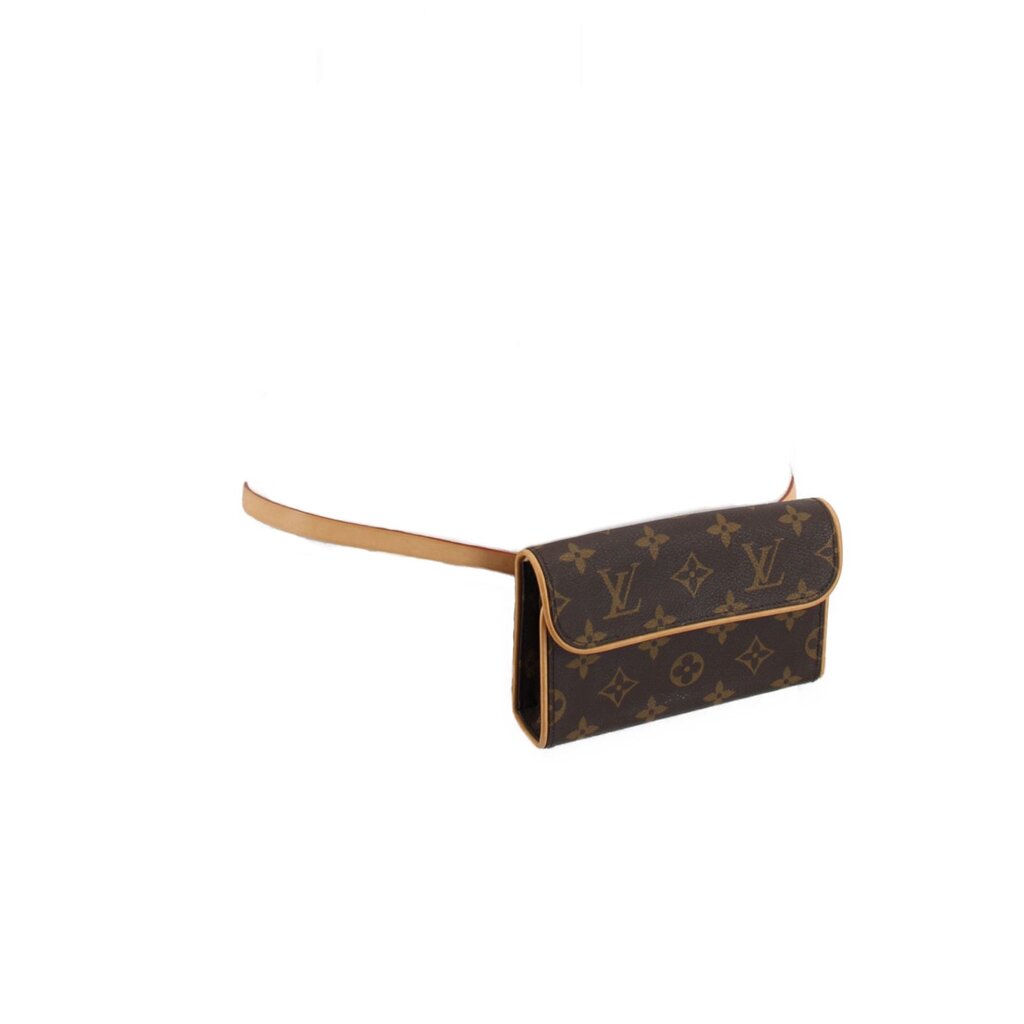 LOUIS VUITTON monogram belt bag with adjustable strap and flap closure