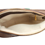 GUCCI crossbody bag open top interior with tan lining and gold-tone zipper