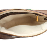 GUCCI crossbody bag open top interior with tan lining and gold-tone zipper