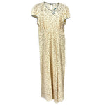 DOEN cream lace dress with short sleeves, crew neckline, side slit