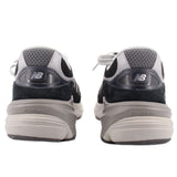 Pair of New Balance sneakers viewed from the heel, showing padded collars and layered soles