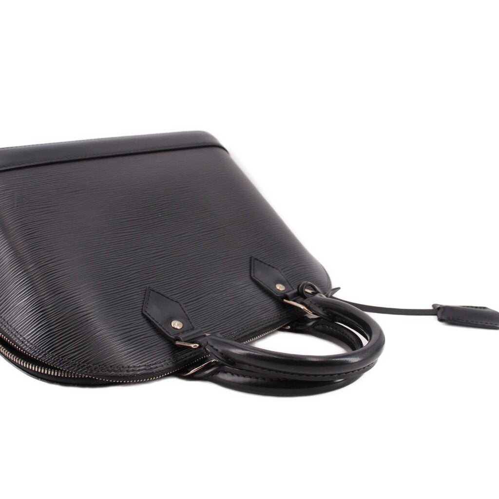 LOUIS VUITTON Alma MM handle bag in black Epi leather, top handle with metal studs