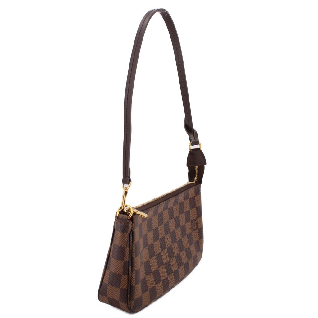 Louis Vuitton Damier Ebene crossbody bag, curved profile, gold-tone hardware