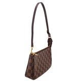 Louis Vuitton Damier Ebene crossbody bag, curved profile, gold-tone hardware