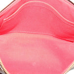 Louis Vuitton Damier Ebene pouch interior lining in pink with zipper edge