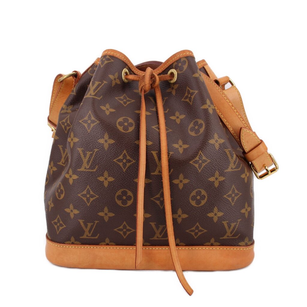 Louis Vuitton Petit Noe monogram shoulder bag with brown canvas and tan drawstring