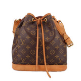 Louis Vuitton Petit Noe monogram shoulder bag with brown canvas and tan drawstring