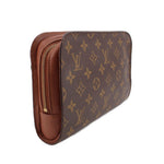 Louis Vuitton monogram Orsay pochette clutch with side zipper pocket and leather trim