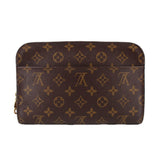Louis Vuitton monogram Orsay pochette clutch, rectangular face with gold zipper edges