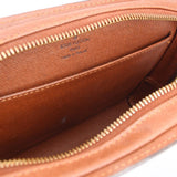 Louis Vuitton monogram Orsay clutch interior with tan lining and double zipper opening