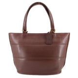COACH Tribeca brown leather shopper bag with twin handles and gold-tone hardware