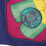 Hermès Tsubas scarf with colorful tassel and circular medallion print