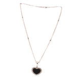 LAGOS Maya small onyx heart necklace with a silver-tone chain and beaded heart pendant