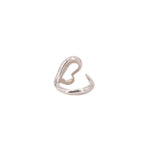 Tiffany & Co. sterling silver open-heart ring, side view showing the open band
