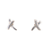 Tiffany & Co. sterling silver X-shaped stud earrings, shown from the front