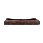 LOUIS VUITTON Sarah wallet, brown monogram canvas with zipper pocket top edge
