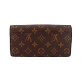LOUIS VUITTON Sarah wallet, brown monogram canvas, front panel view