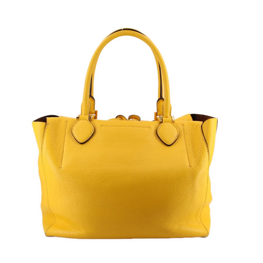 MICHAEL KORS Miranda tote back with pebbled yellow leather and long handles