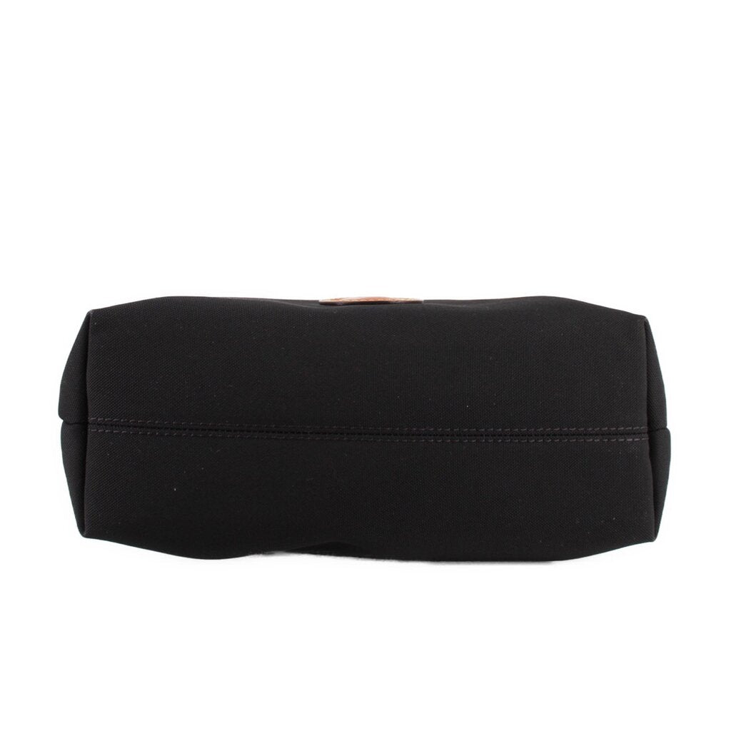 Dooney & Bourke black nylon crossbody bag with a flat bottom panel