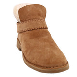 UGG brown suede Chelsea bootie with a folded cuff and visible fleece lining