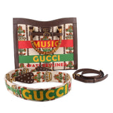 GUCCI tote set with patterned shoulder strap and detachable brown leather strap