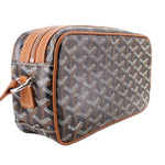 GOYARD Cap-Vert PM bag showing its side gusset, zipper, strap hardware, and patterned canvas
