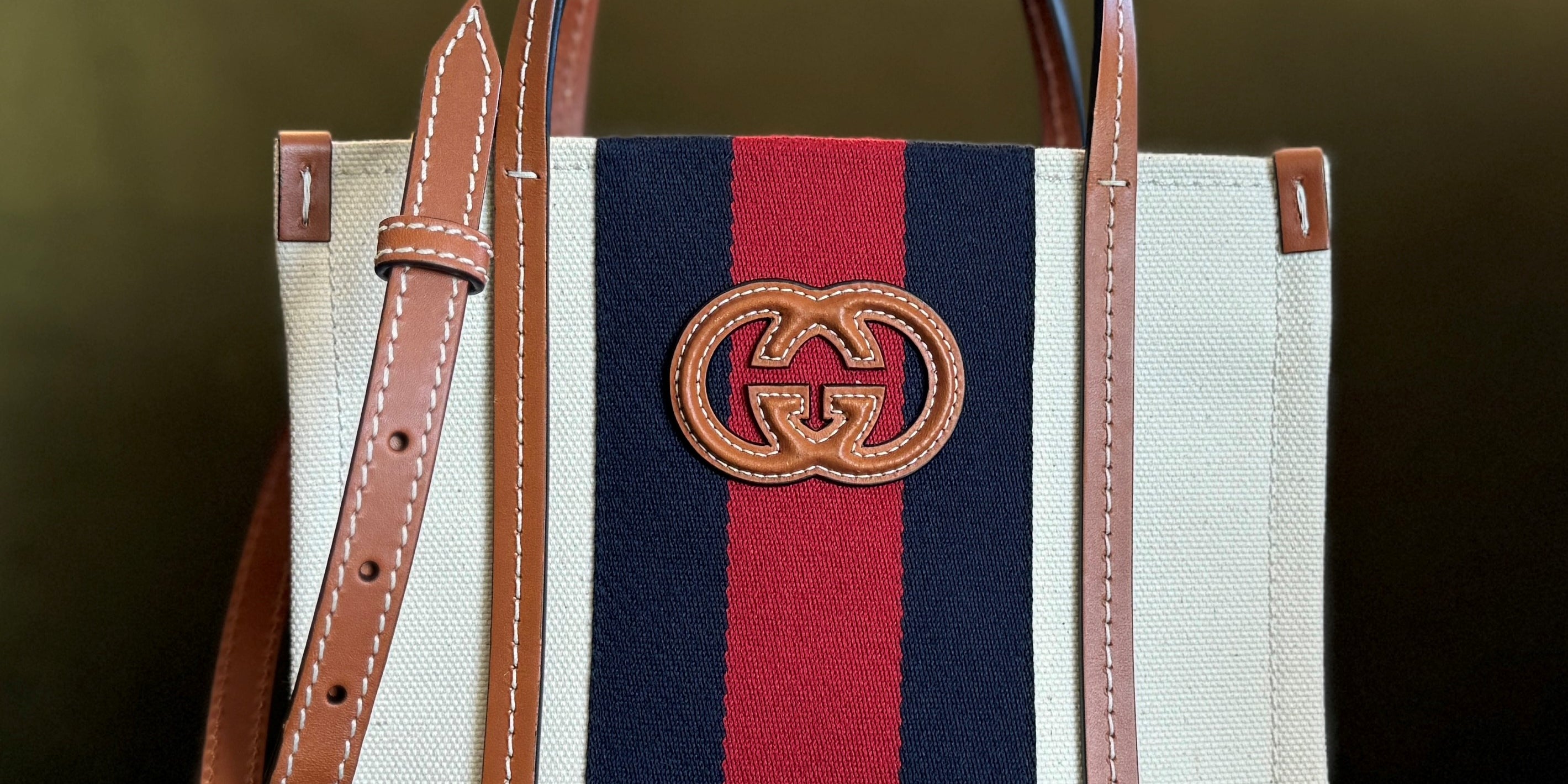 Photo of Gucci mini canvas tote.
